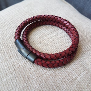 Pulsera, pulsera de cuero, pulsera de cuero genuino, pulsera trenzada