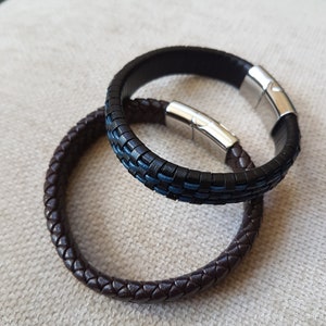 Pulsera, pulsera de cuero, pulsera de cuero genuino, pulsera trenzada