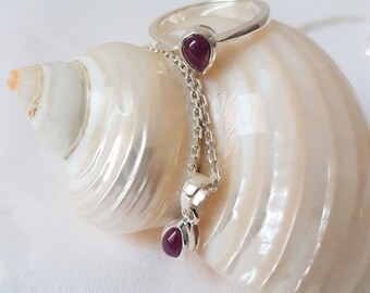 Ruby, ruby jewelry set, jewelry set, rybin in silver