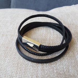 Pulsera, pulsera de cuero, pulsera de cuero genuino, pulsera trenzada