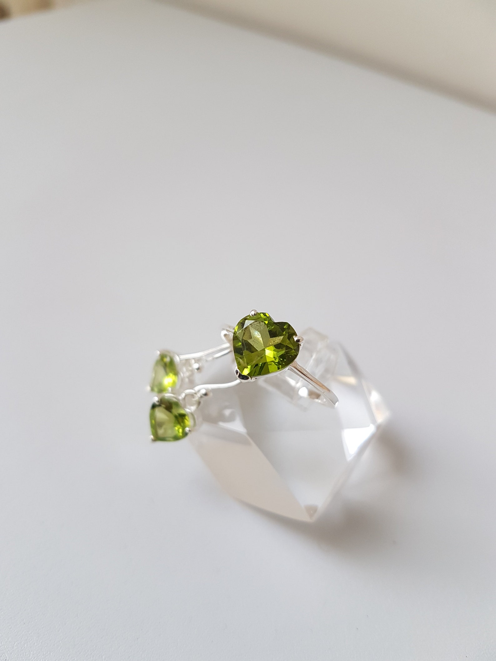 Mini Set 2 Peridot Jewellery Set In Sterling Silver