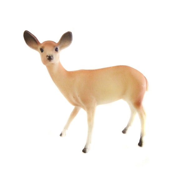 Vintage Plastic Deer Figurine, Doe, Christmas Mantle Decor, Deer Figure