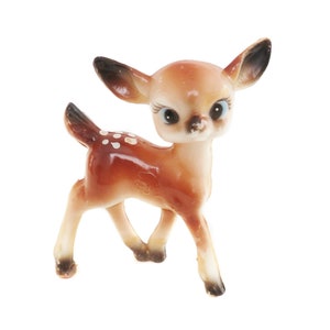 Christmas Deer Figurine, Plastic Fawn Figure, Christmas Reindeer Ornament, Vintage Deer, Kitschy Retro Deer