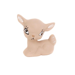 Vintage Fawn Figurine, Miniature Ceramic Deer, Christmas Fawn Deer, Vintage Baby Deer Figurine