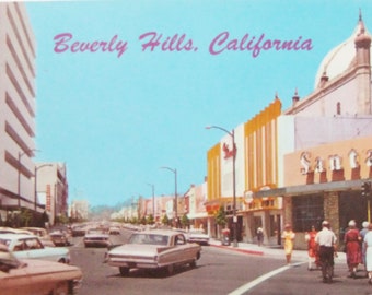 Beverly Hills California Postcard, Unused Vintage Beverly Hills Postcard