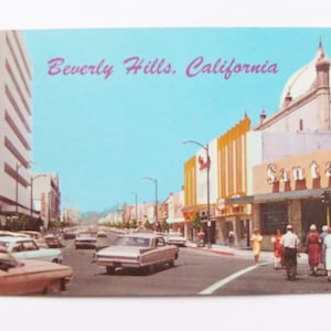 Beverly Hills California Postcard, Unused Vintage Beverly Hills Postcard