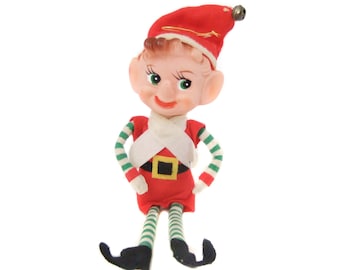 アンティーク ニー ハガー エルフ、エルフの飾り、ヴィンテージ エルフ