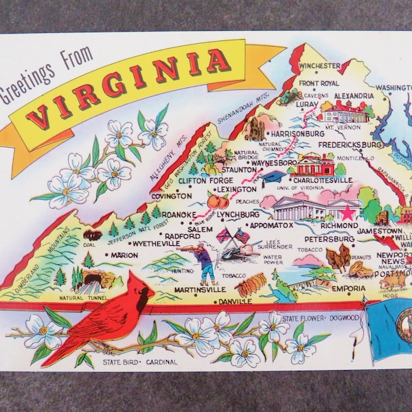 Virginia Postcards Etsy