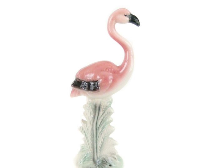 Vintage Flamingo Figurine, Pink Flamingo Statue, Ceramic Flamingo, Pink