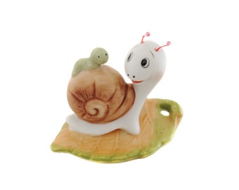 Vintage Snail Figurine, Ceramic Snail Figure, Snail Figurine Vintage