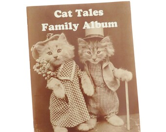 Cat Tales Family Album Vintage Book, Harry Whittier Freese Anthropomorphic Animal Art Photography, Kittens Book, Coffee Table Book