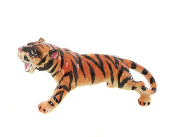 Vintage Tiger Figurine, Mid Century Tiger Figurine Decor, Tiger Gift, Tiger Home Decor, Clover Mark, Made in Japan Tiger Figurine