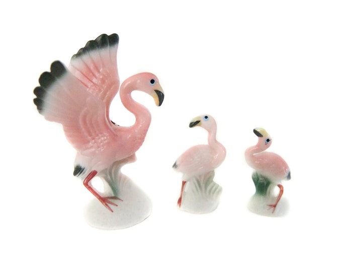 Miniature Pink Flamingo Figurines Flamingos Figures Vintage - Etsy