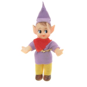Vintage Pixie Elf Ornament, Pointy Ear Pixie Elf, Lavender Purple Felt Pixie Elf, 1960&#39;s Japan Mid Century Christmas Pixie Elf Figurine
