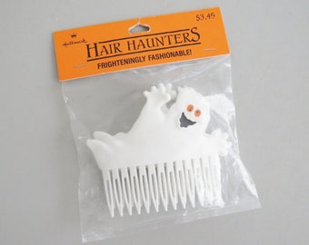 Vintage Ghost Hair Combs, 1988 Hallmark Hair Haunters, 1980's NOS Halloween Hair Accessories