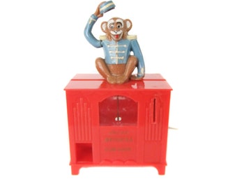 Vintage Jocko Monkey Bank Musical Gumball Machine NOT WORKING, Vintage Monkey Bank, Selco Novelty Plastic Vintage Gumb ball Machine