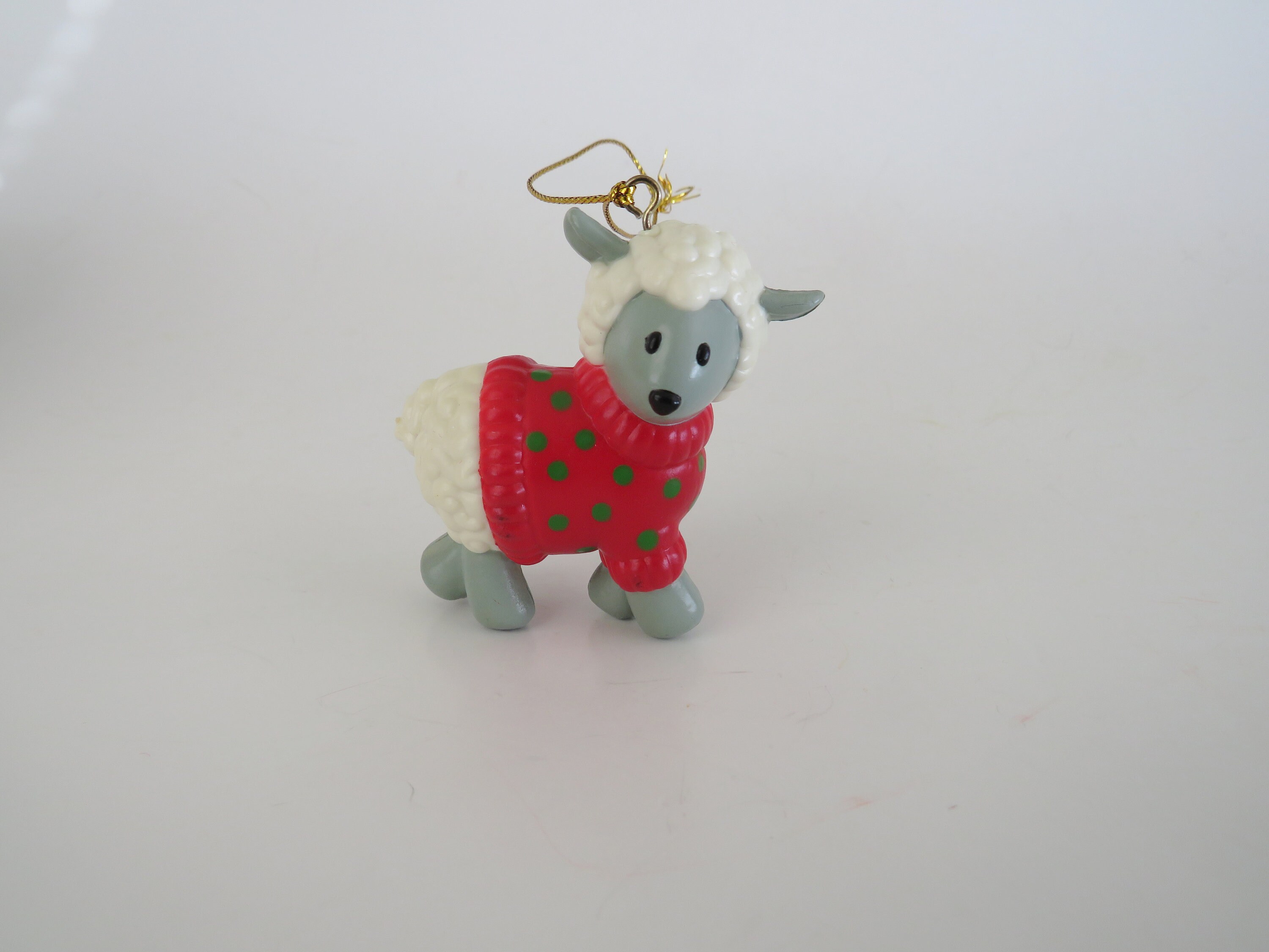 Ornaments Vintage Gibson Christmas Collectibles Plastic Sheep Lamb