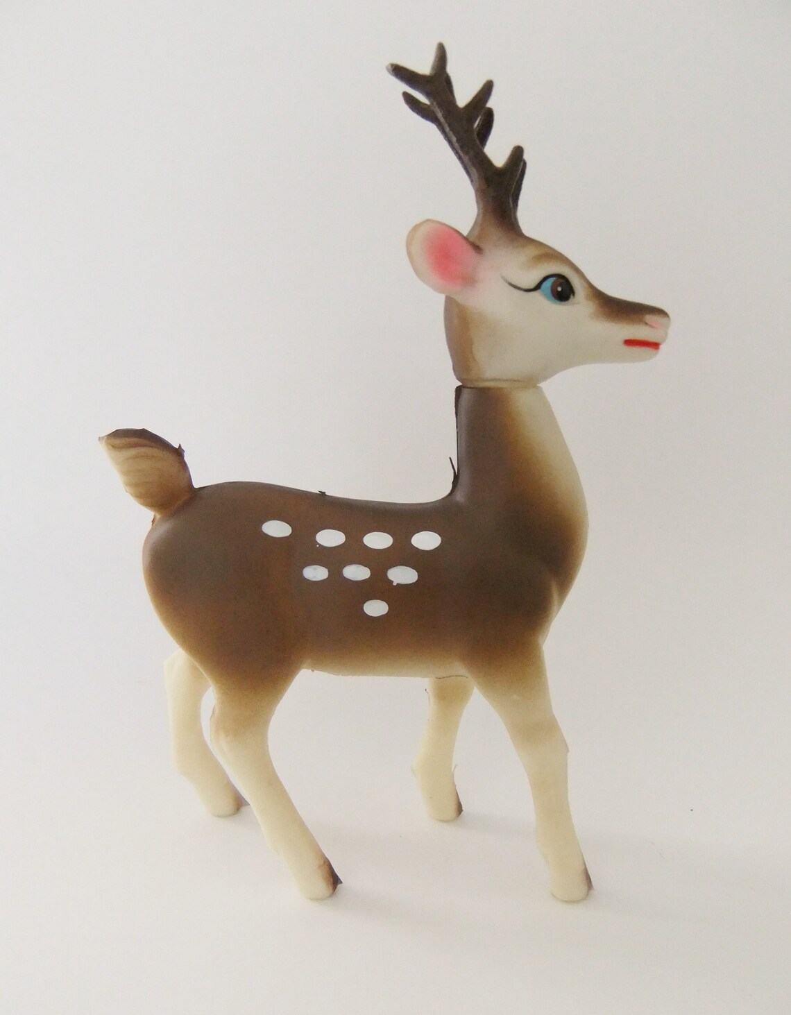 Large Plastic Reindeer Figurine Vintage Reindeer Japan Etsy