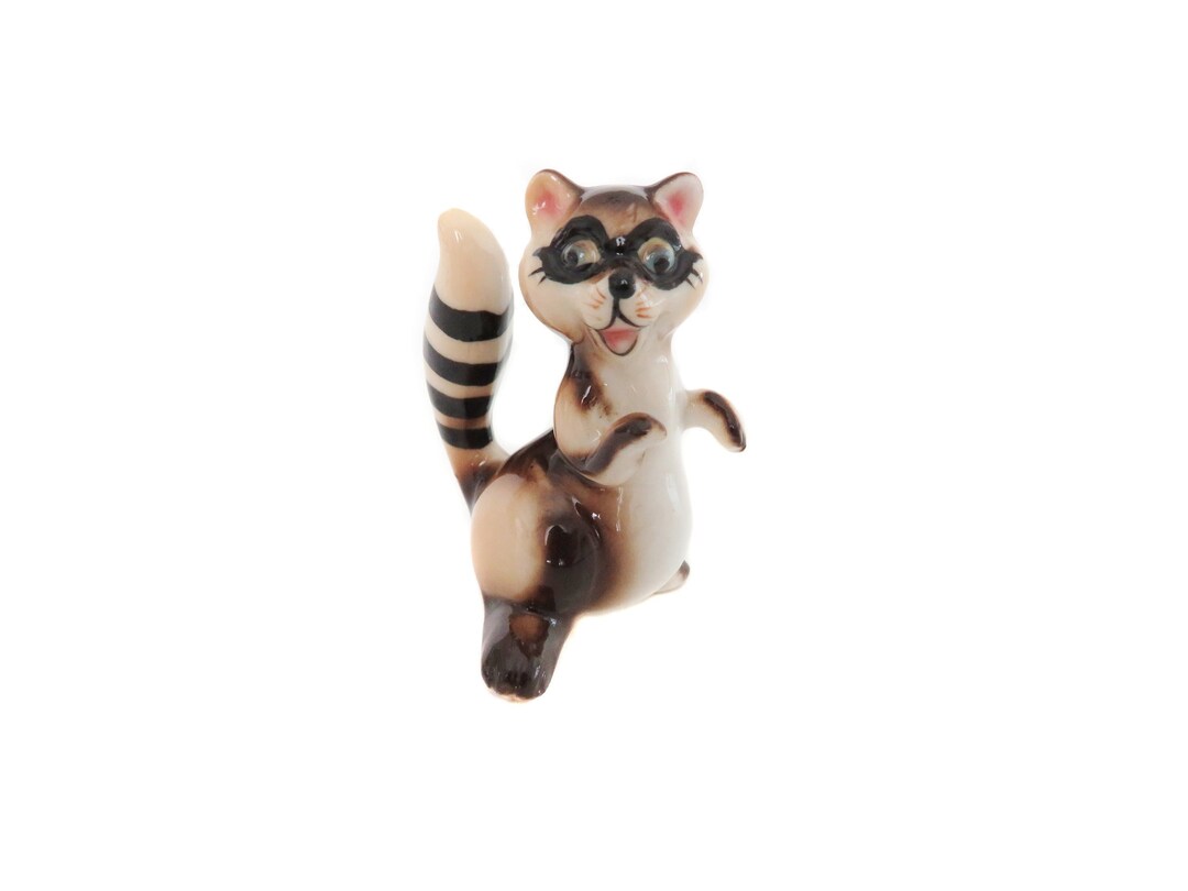 Mini Raccoon Vintage Miniature Raccoon Figurine, Bone China Raccoon, Vintage Raccoon ...