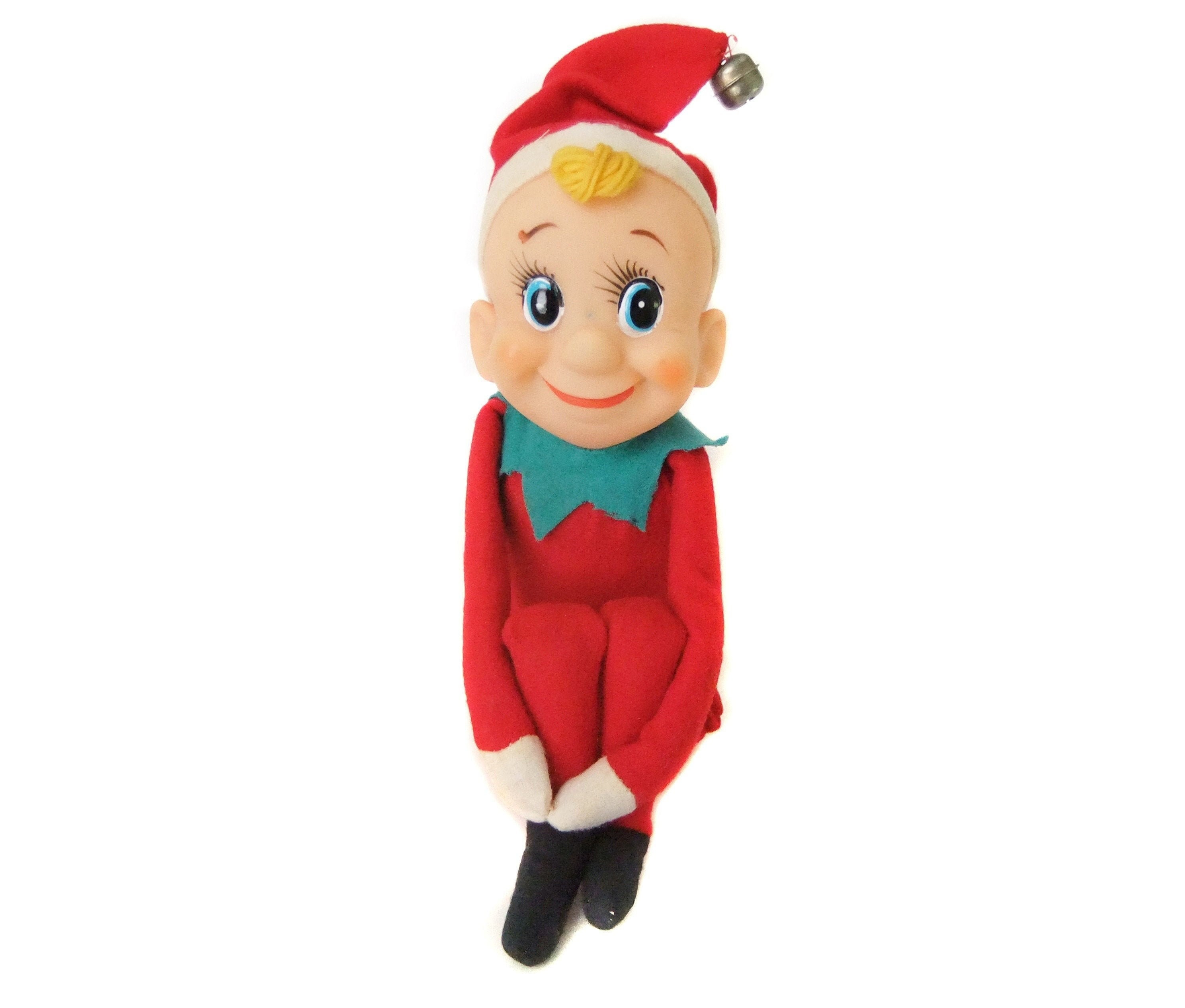 Large Vintage Knee Hugger Pixie Elf Shelf Sitter, Boy Elf Pixie Christmas  Decoration, Red Green White Felt, Rubber Face, Knee Hugger Elf -  Norway