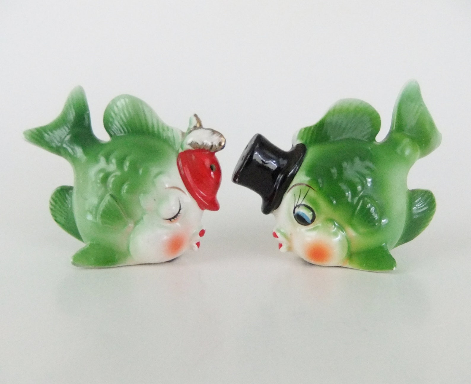 Anthropomorphic Fish Salt and Pepper Shakers Fish Couple Etsy