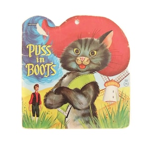Puss in Boots Vintage Children&#39;s Book, 1950&#39;s Kids Books, Vintage Cat Book