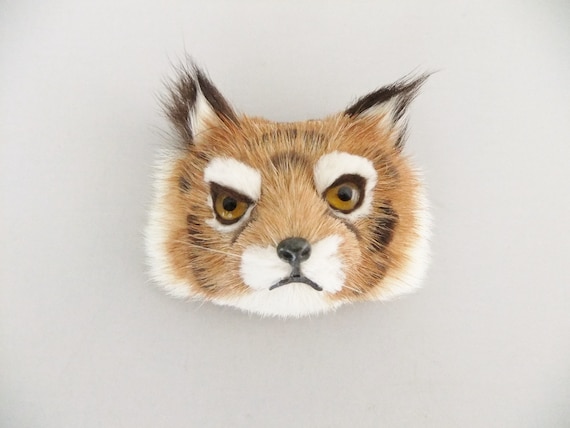 Vintage Fur Tiger Pin, Tiger Jewelry, Safari Jung… - image 1