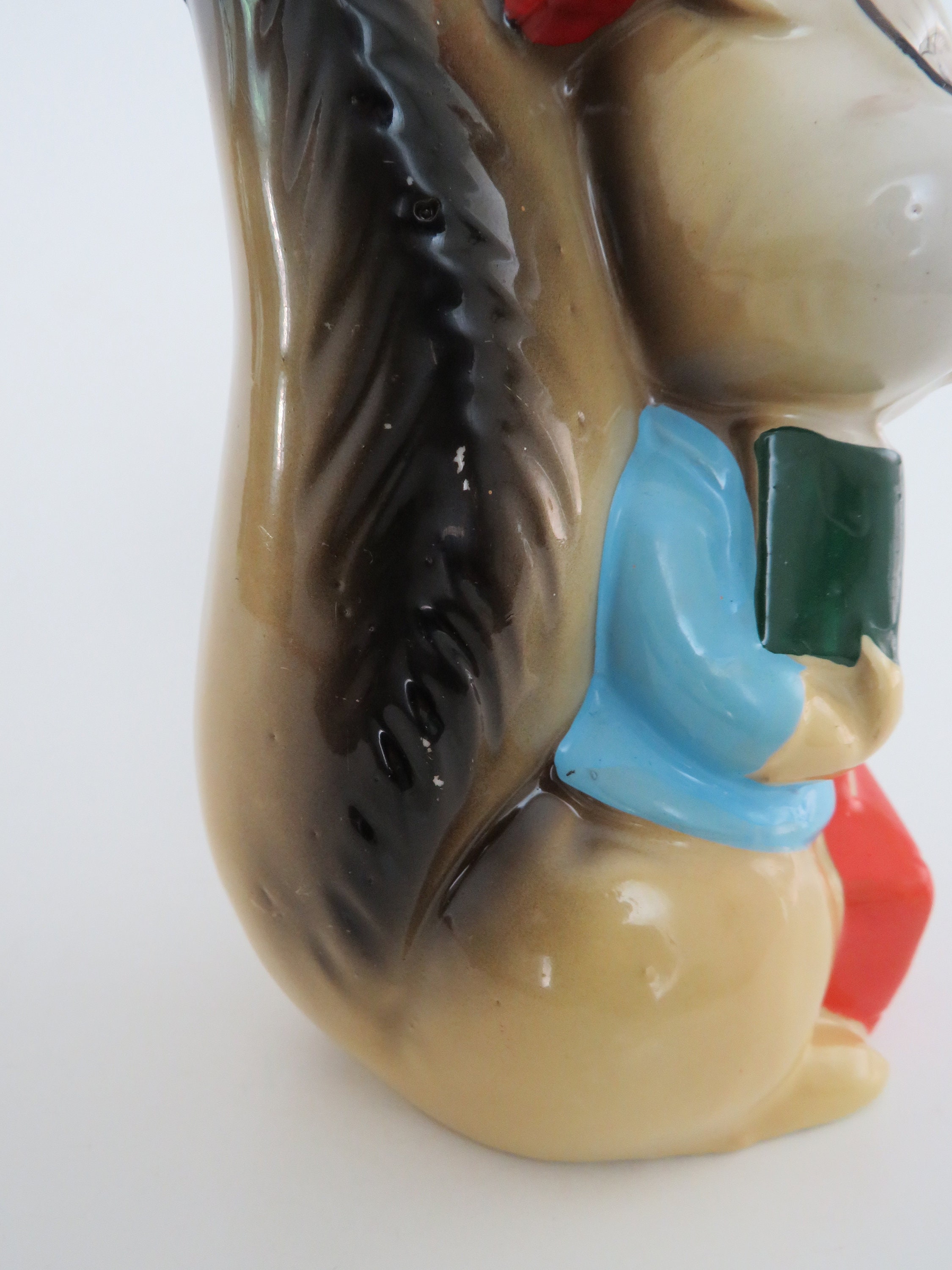 Vintage Ceramic Squirrel Bank, Anthropomorphic Squirrel Figurine