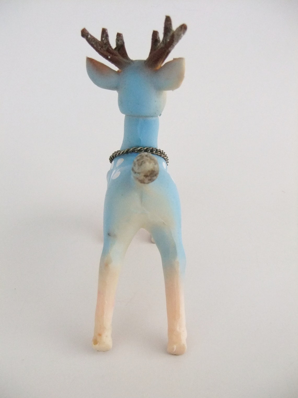 Pretty Blue Reindeer Figurine Plastic Reindeer Ornament Blue Etsy