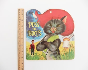 長靴をはいた猫のヴィンテージ児童書、1950 年代の子供向けの本