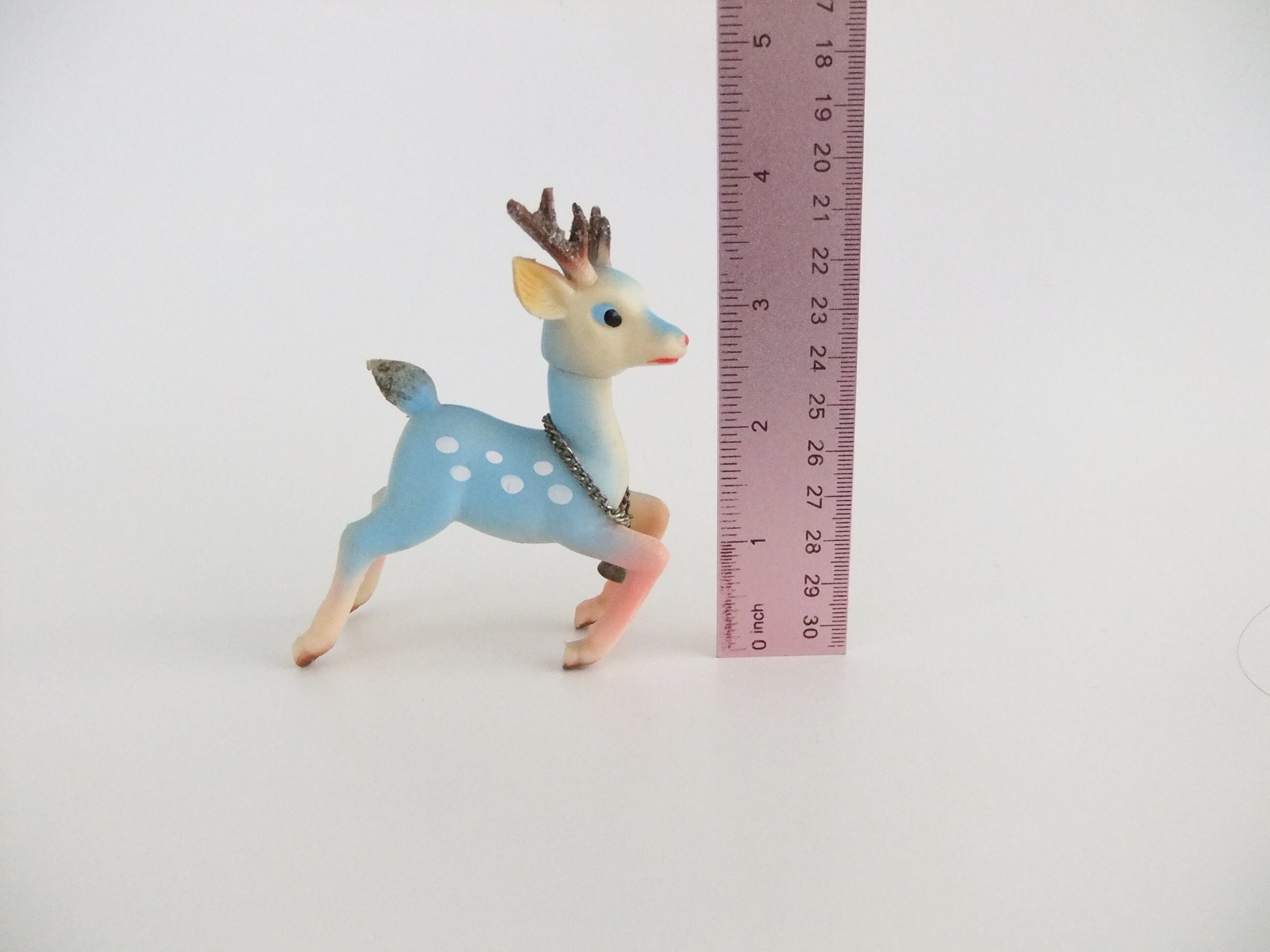 Pretty Blue Reindeer Figurine Plastic Reindeer Ornament Blue Etsy