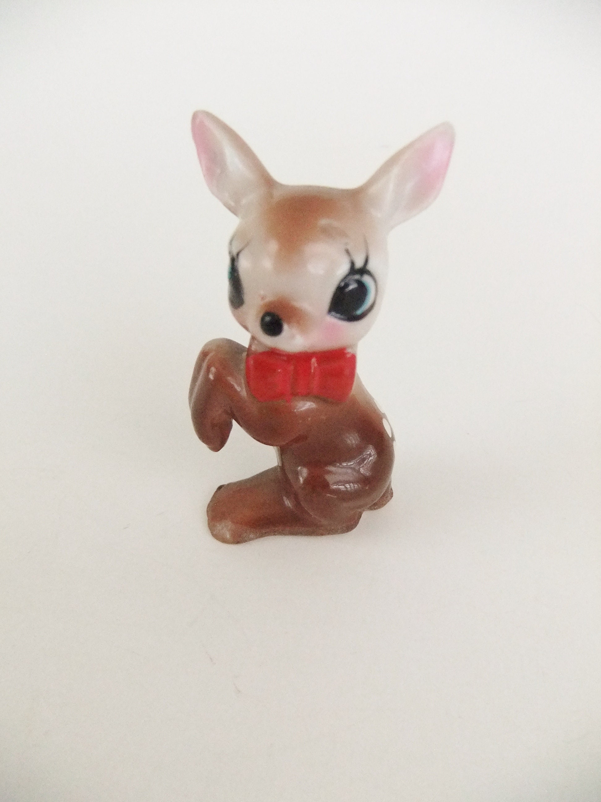Miniature Deer Figurine Bow Tie Made in Japan Vintage Deer Etsy