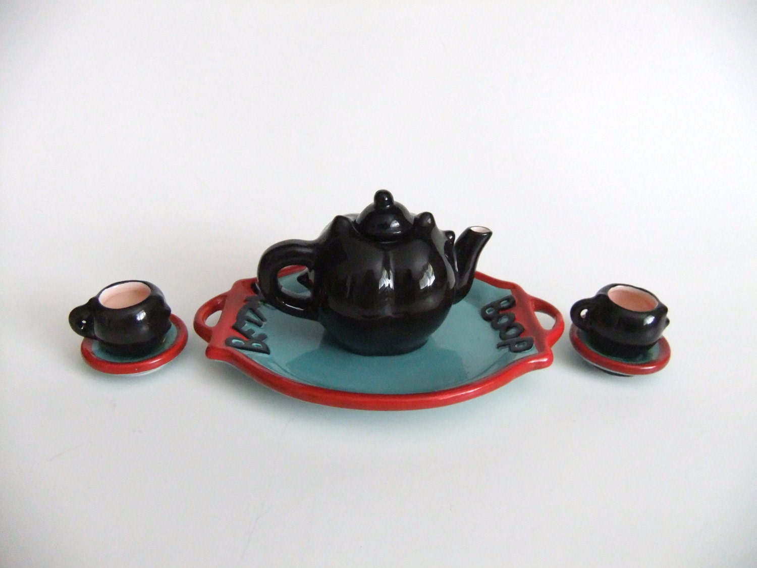 Vintage Betty Boop Tea Set, Miniature Tea Set Tray, Teapot