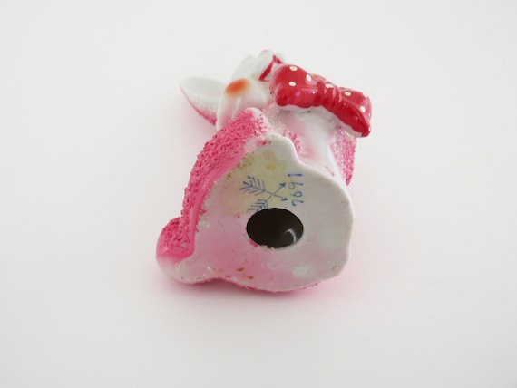 Vintage Pink Rabbit Figurine, Japan Rabbit, 1950's Easter Rabbit