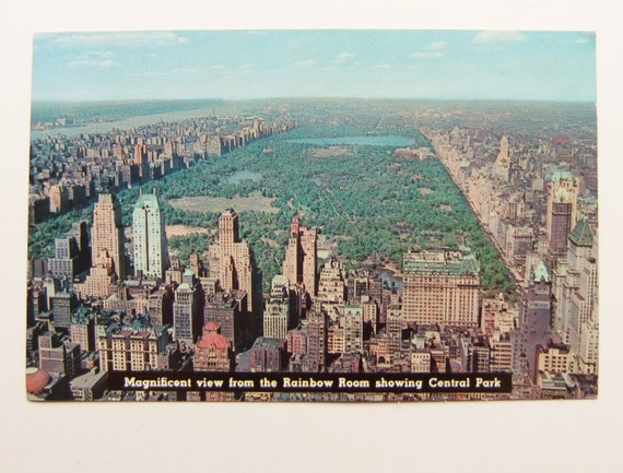 Vintage New York City Vintage Postcard Rainbow Room The Rockefeller Center Central Park Postcard Manhattan Postcard