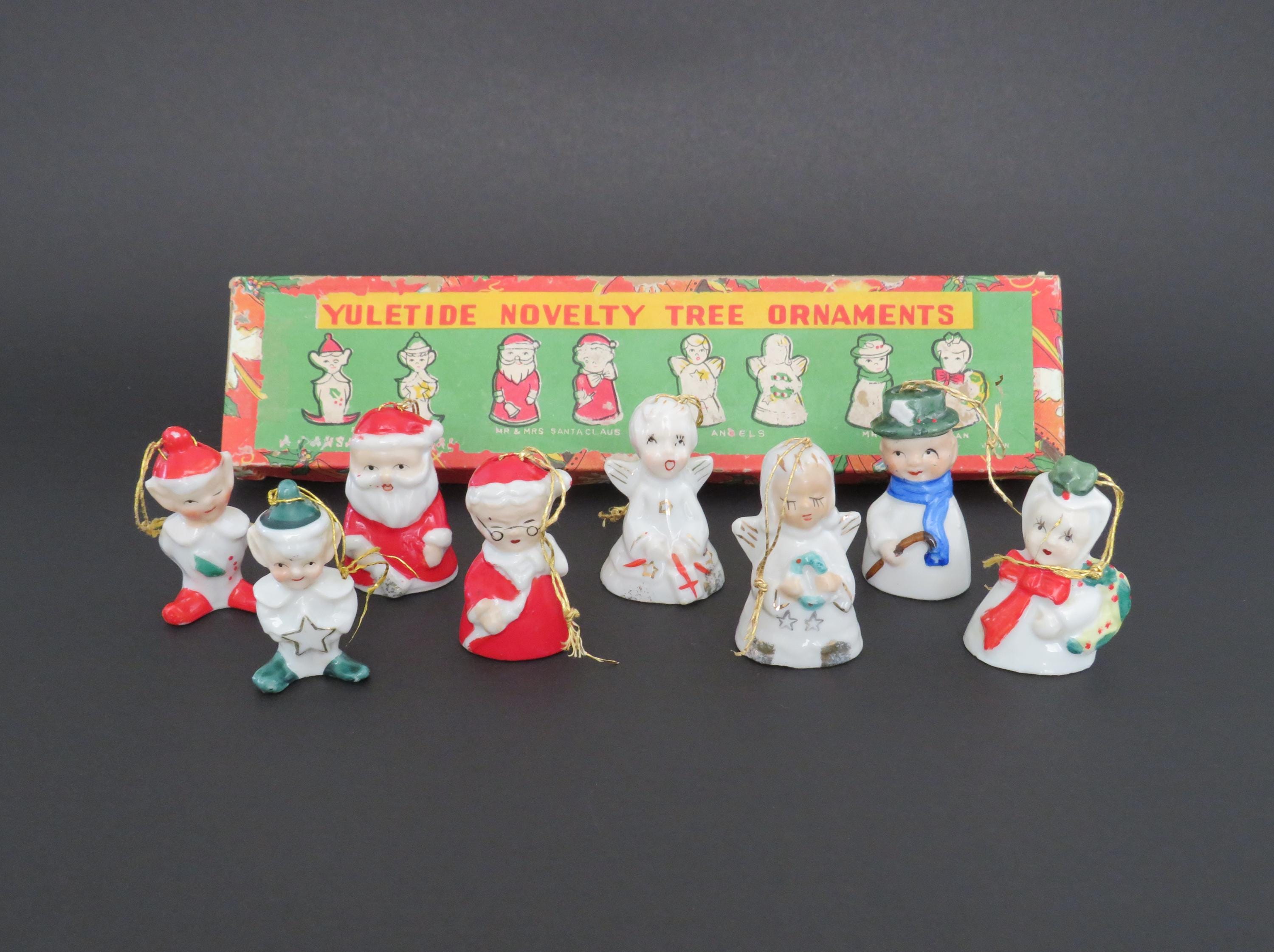 Vintage Christmas Bell Ornaments, Vintage 1950's Japan Snowman