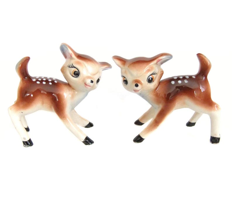 Vintage Deer Figurines Fawn Figurines Christmas Deer Pink | Etsy