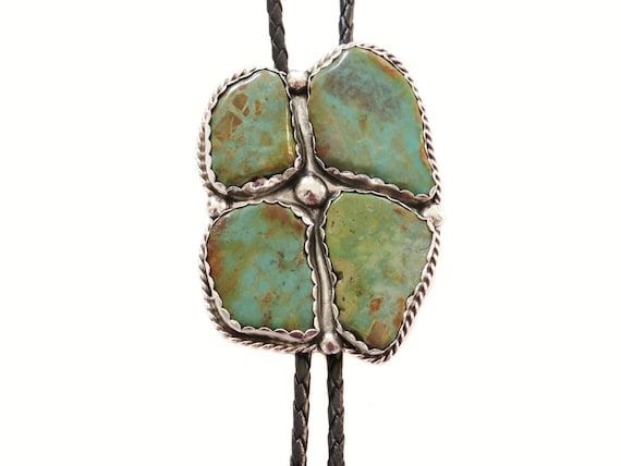 BIG BIG BIG VINTAGE NAVAJO LIGHT GREEN TURQUOISE SILVER BOLO TIE OLD VTG BIG BIG BIG VINTAGE NAVAJO LIGHT GREEN TURQUOISE SILVER BOLO TIE OLD VTG
