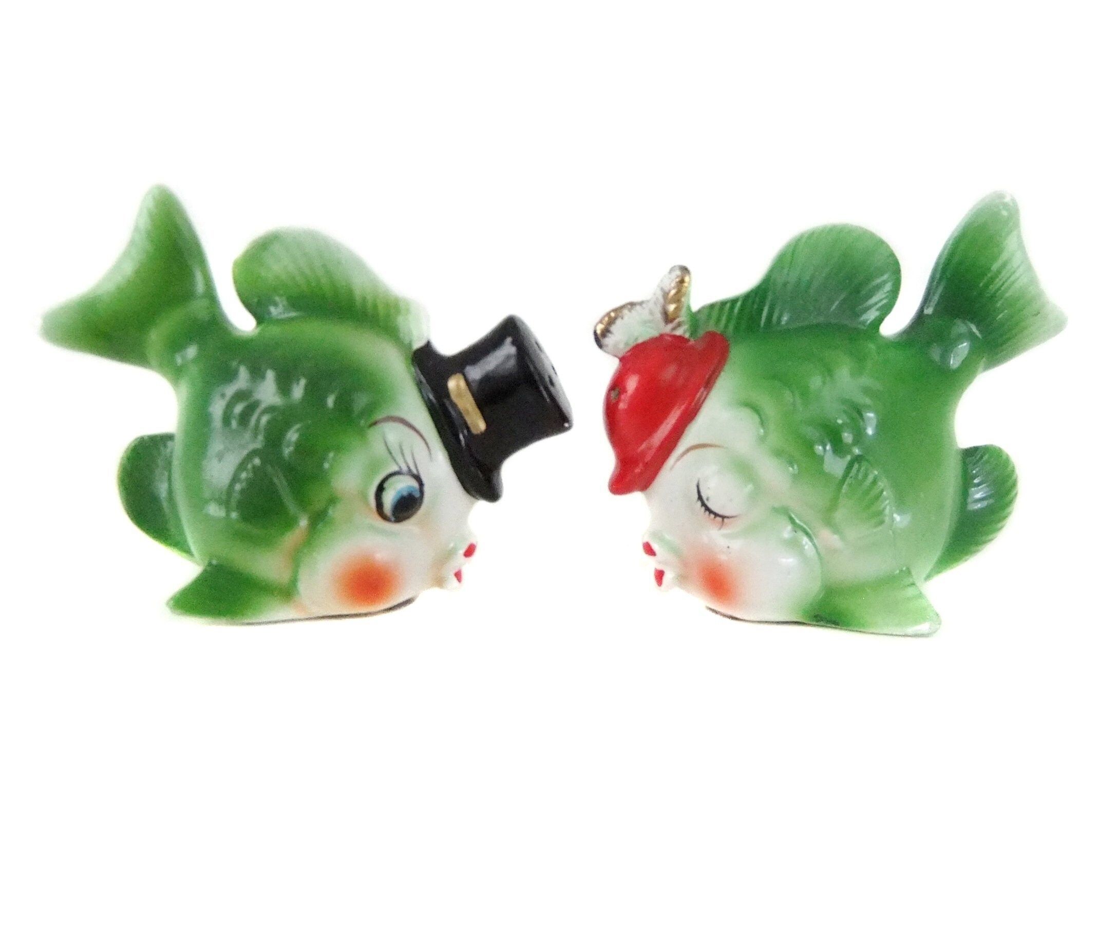 Anthropomorphic Fish Salt and Pepper shakers Fish Couple Etsy