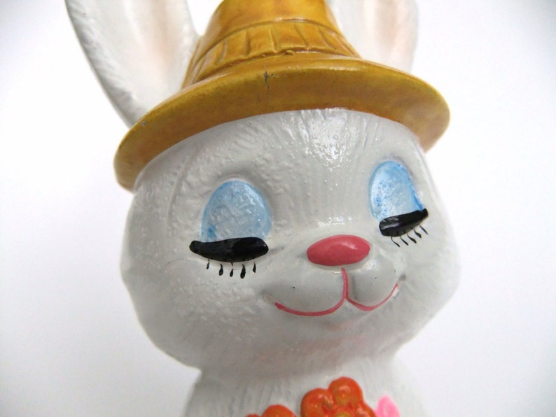 Kitsch Rabbit Figurine Kitschy Bunny Easter Decor Easter Etsy