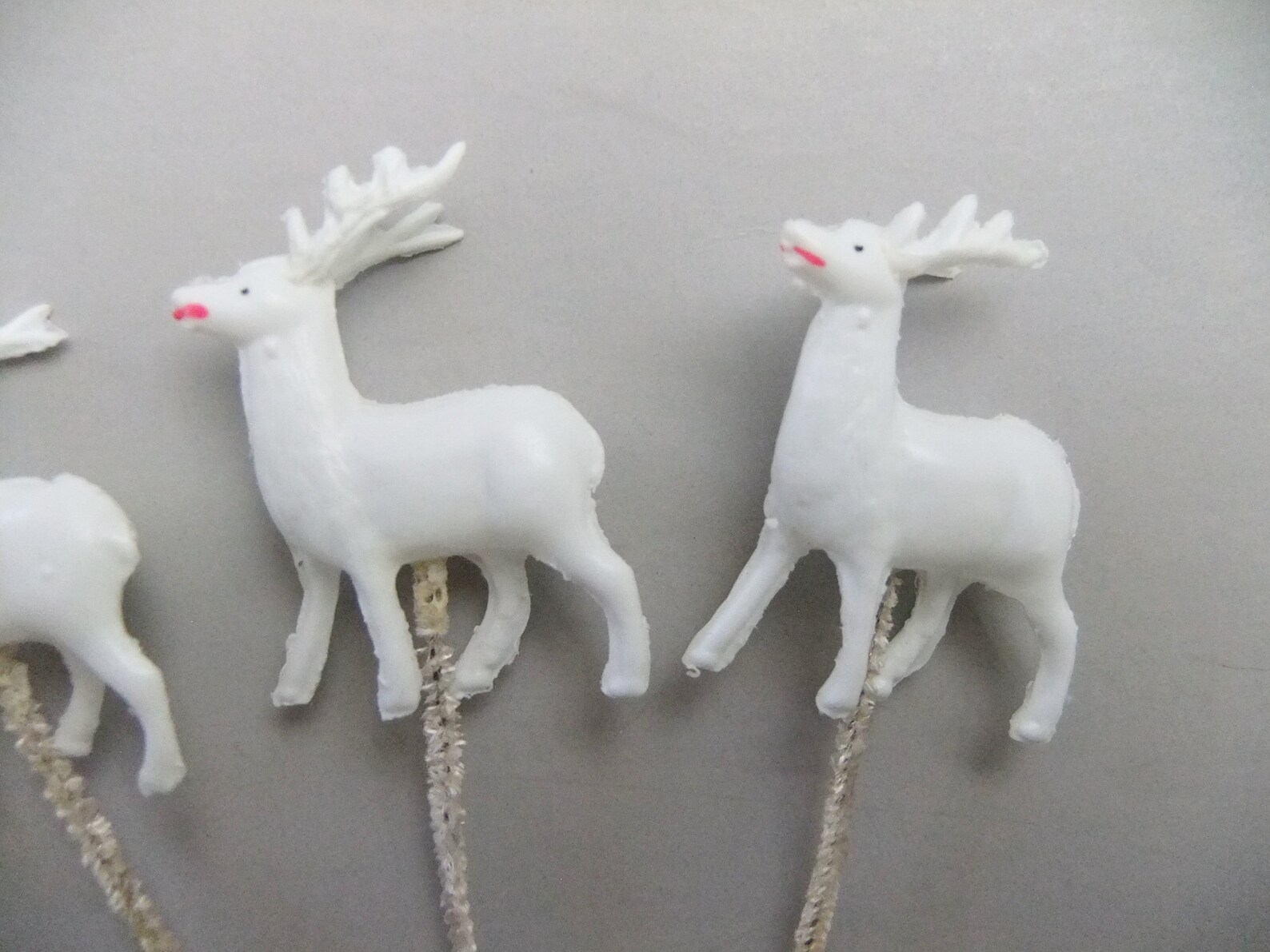 Miniature Reindeer Figurines 1950's Celluloid Plastic Etsy