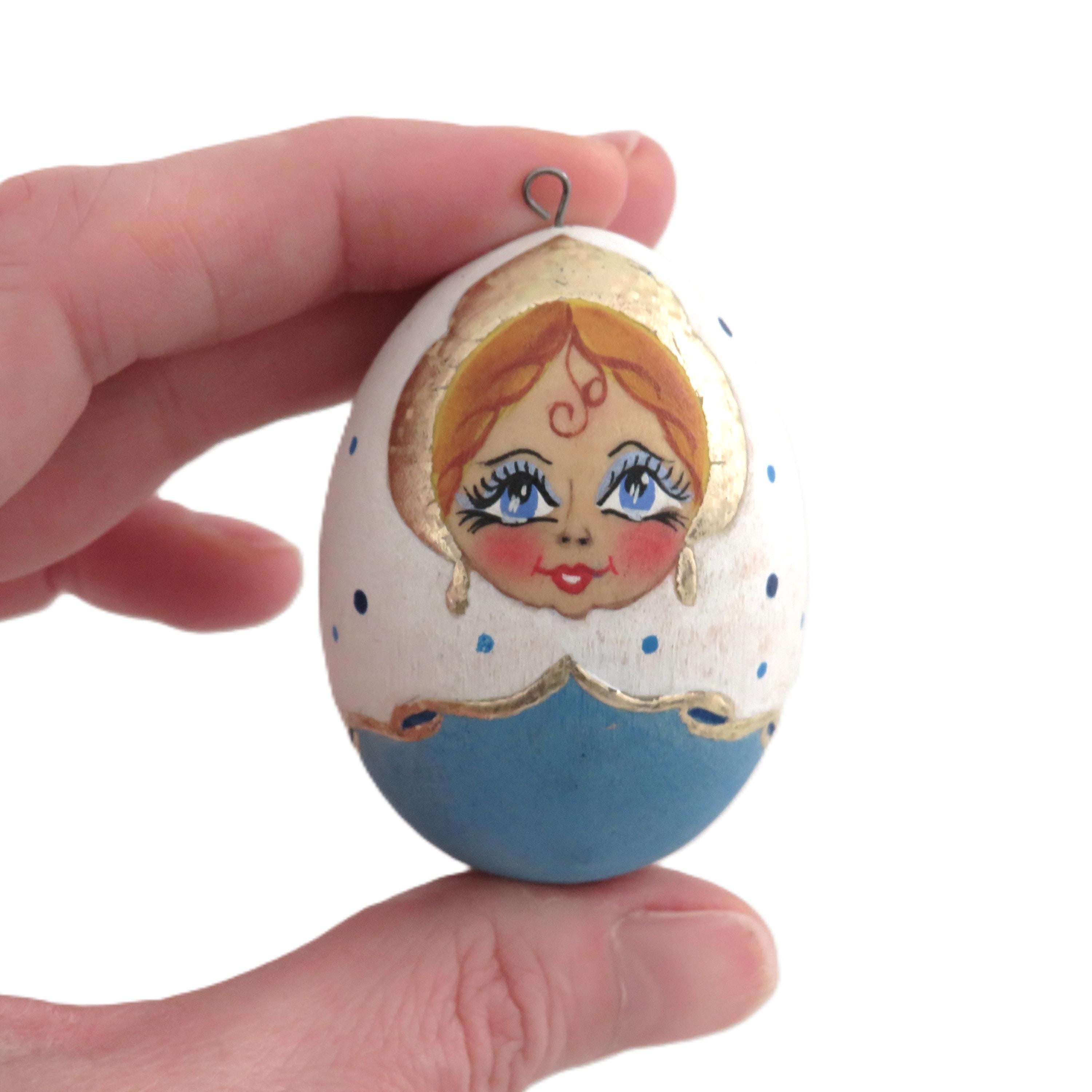 Vintage Wooden Egg Christmas Ornament - Etsy