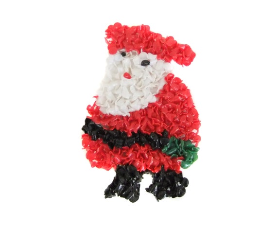 Melted Plastic Popcorn Santa Vintage Santa Christmas Etsy