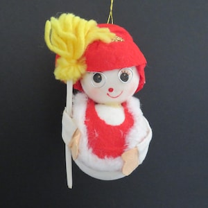 Vintage Snowman Ornament, Flocked Foam Snowman Ornament, Kitsch Christmas Tree Ornaments