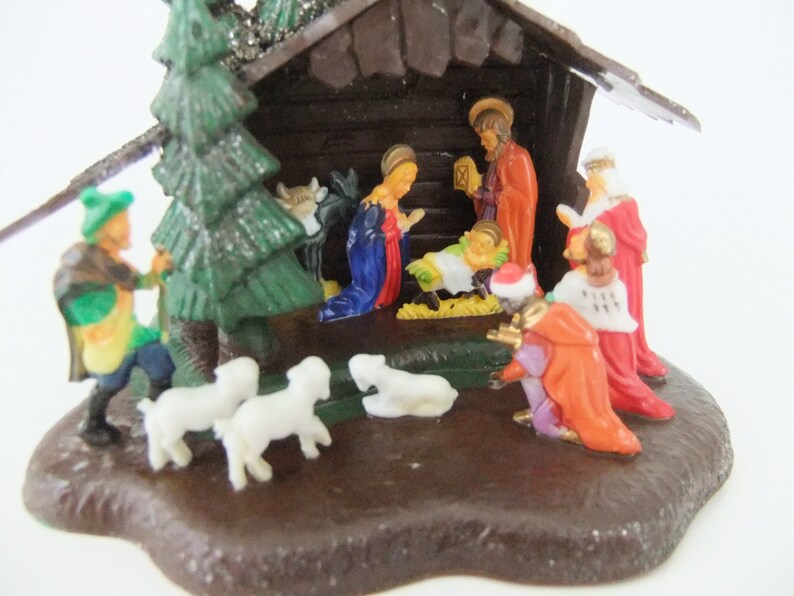 Nativity Scene Vintage Plastic Nativity Decoration
