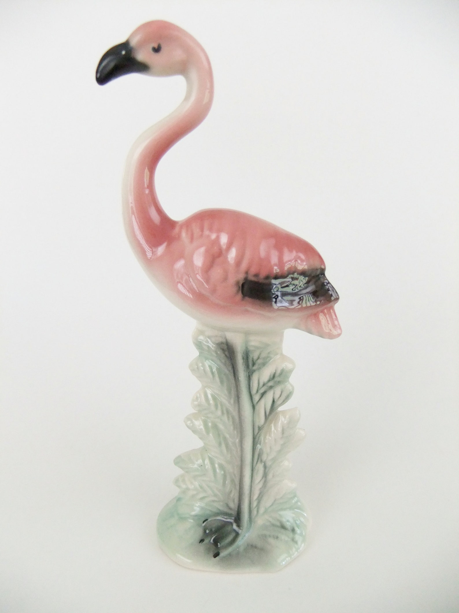 Vintage Flamingo Figurine Pink Flamingo Statue Ceramic Etsy