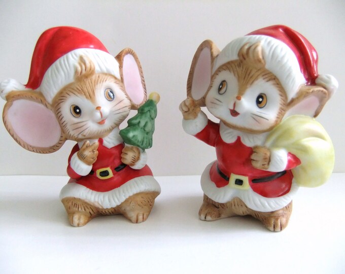 Vintage Christmas Mice Figurines Christmas Decoration Mouse Etsy