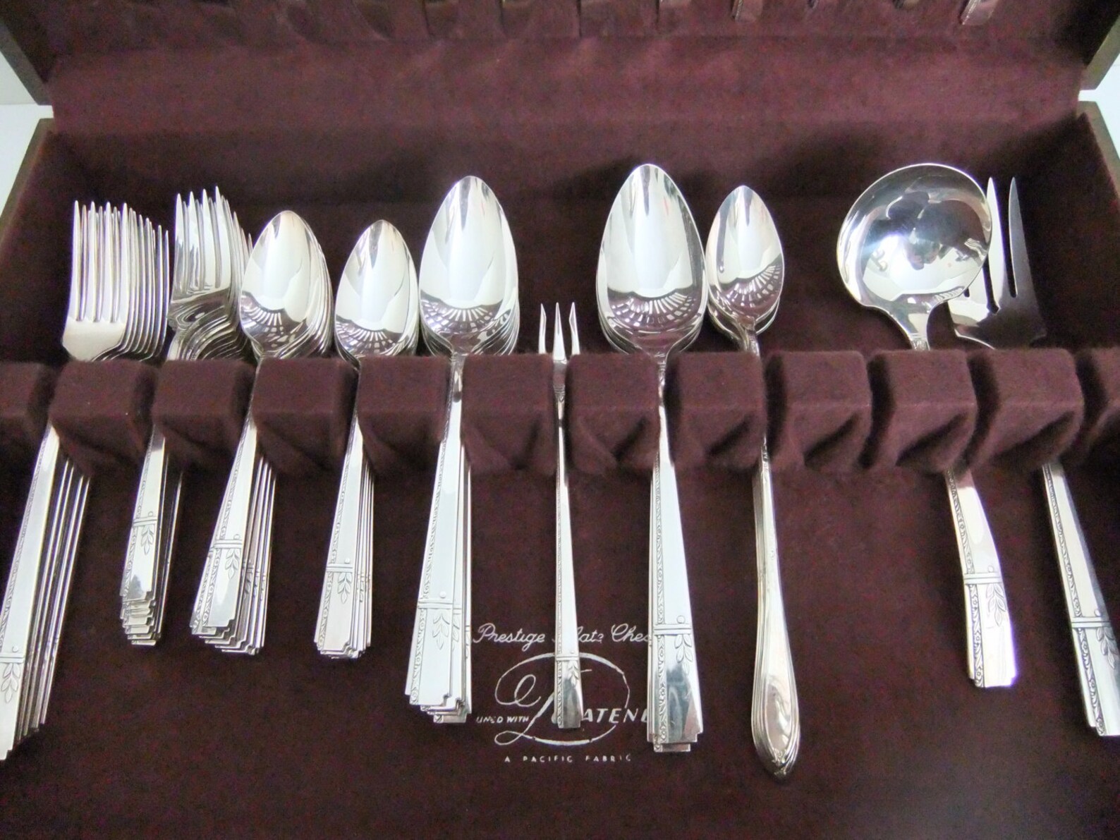 Prestige Silverplate Flatware Chest Service for 8 Solid Wood Etsy