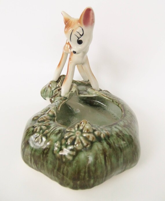 Vintage Bambi Deer Figurine Planter, 50's Walt Disney Bambi, Mid