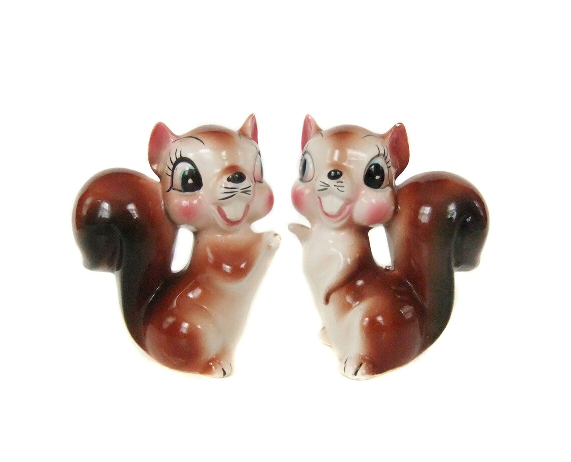 Vintage Squirrel Salt and Pepper Shakers Japan Etsy